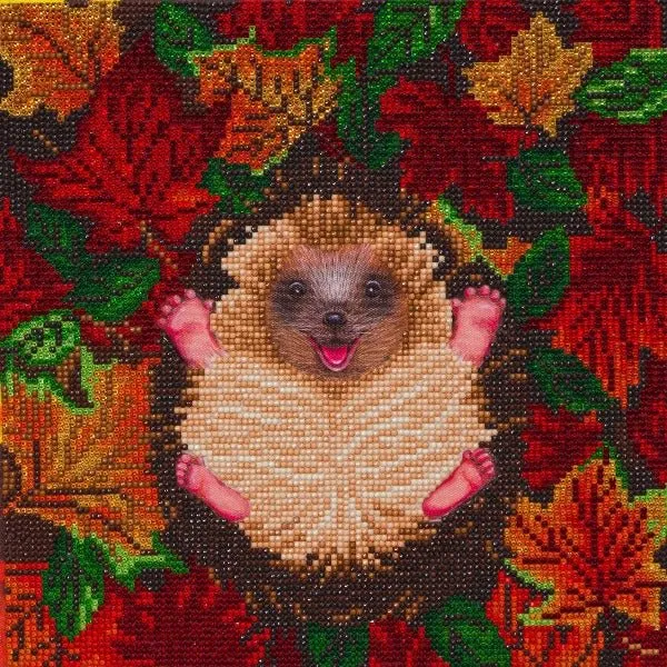 "Autumn Hedgehog" Crystal Art Kit 30x30cm