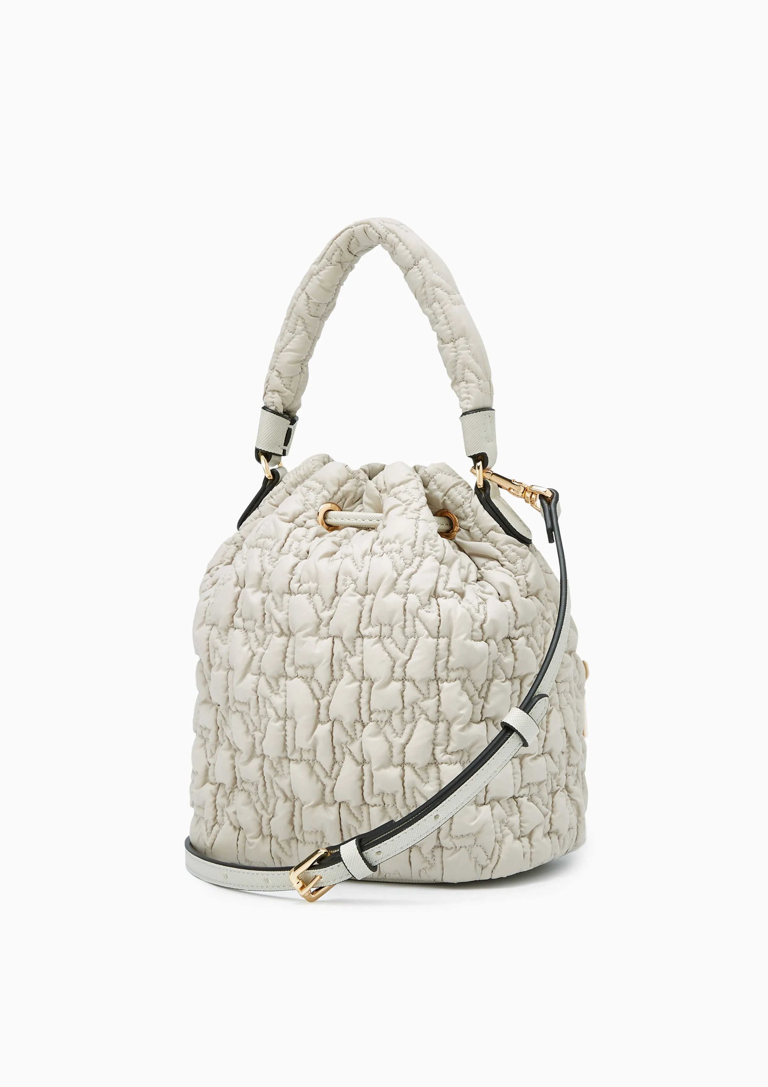 Roslyn Quilted Bucket Bag Grey