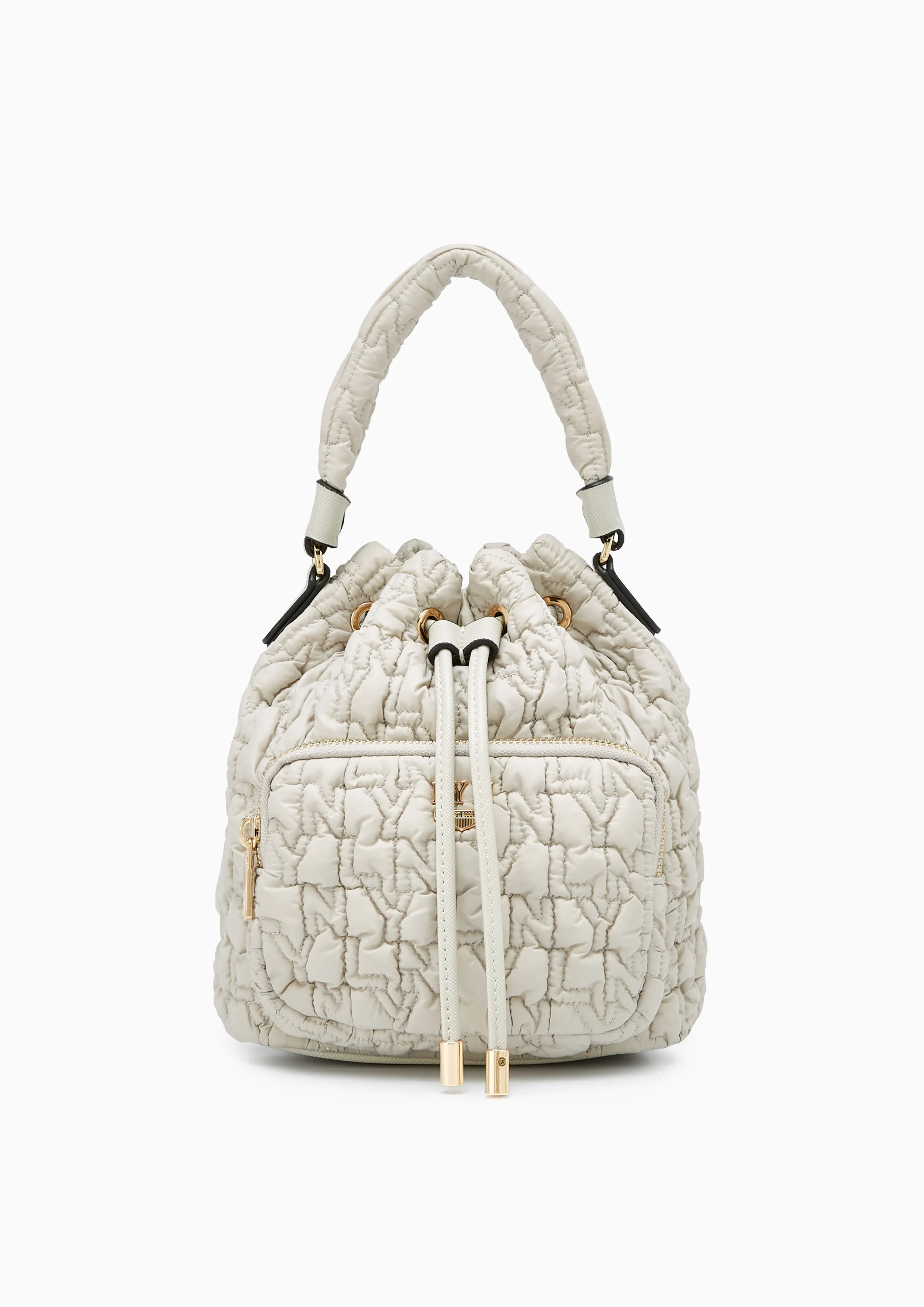 Roslyn Quilted Bucket Bag Grey