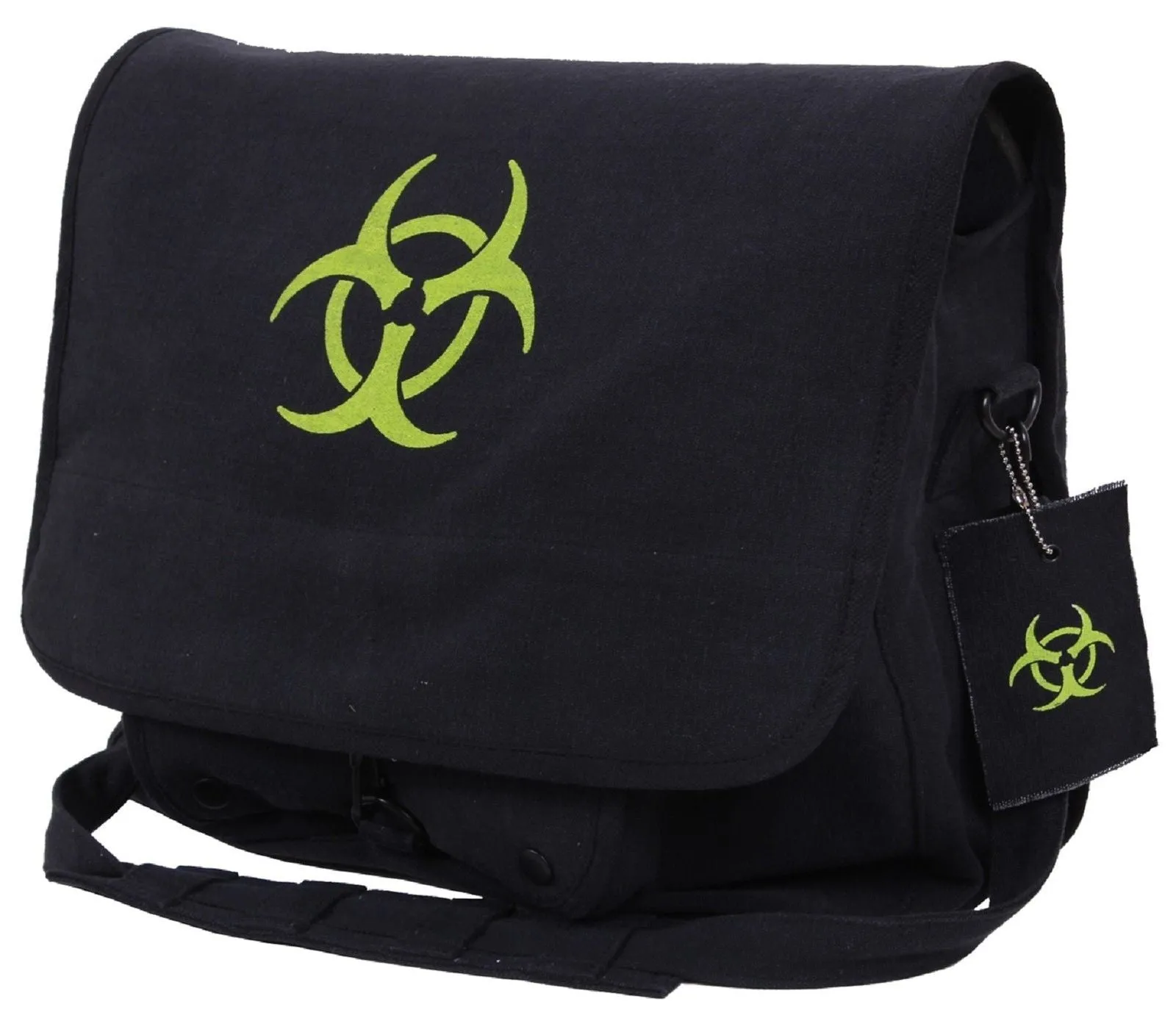 Rothco Black Canvas Bio Messenger Bag - Zombie Fighter Shoulder Bags