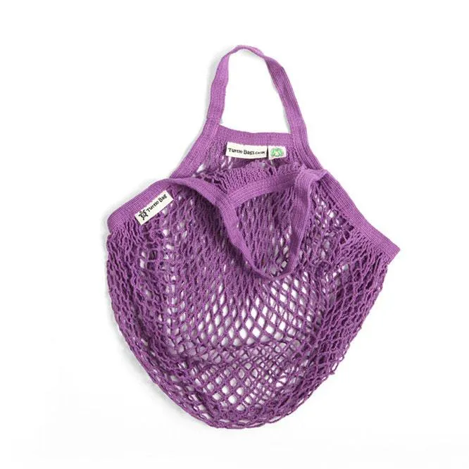 Short Handled Organic Cotton String Bag - Purple