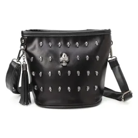 Shoulder Bag in Rock Style with Skulls / Women Edgy Accessories