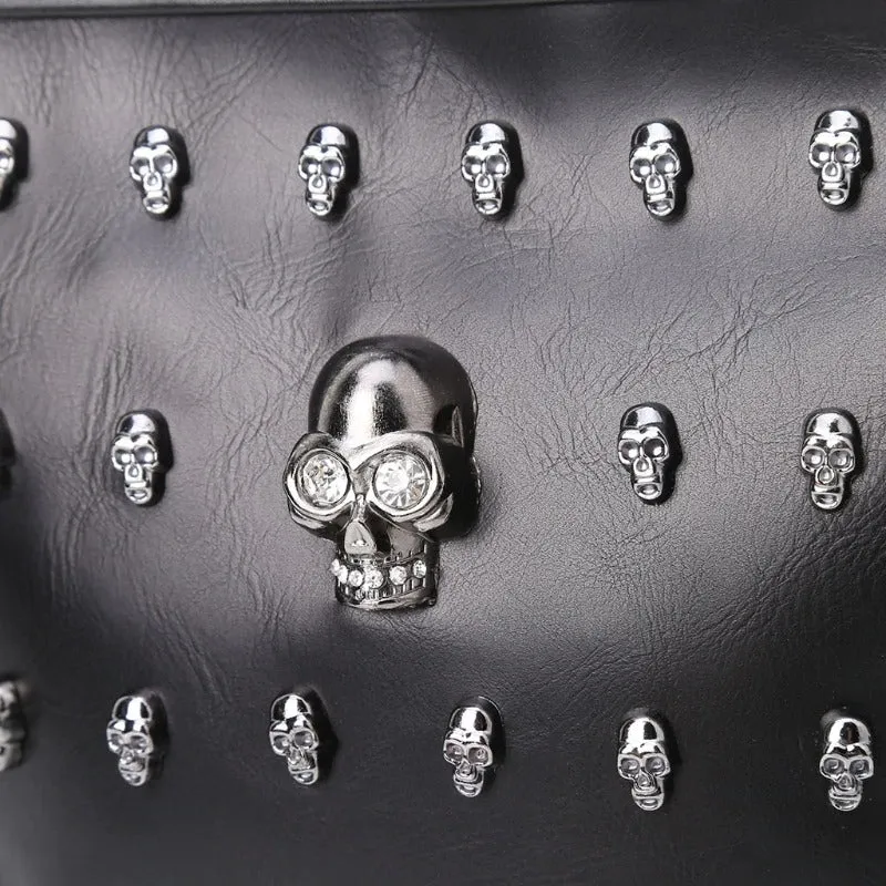 Shoulder Bag in Rock Style with Skulls / Women Edgy Accessories