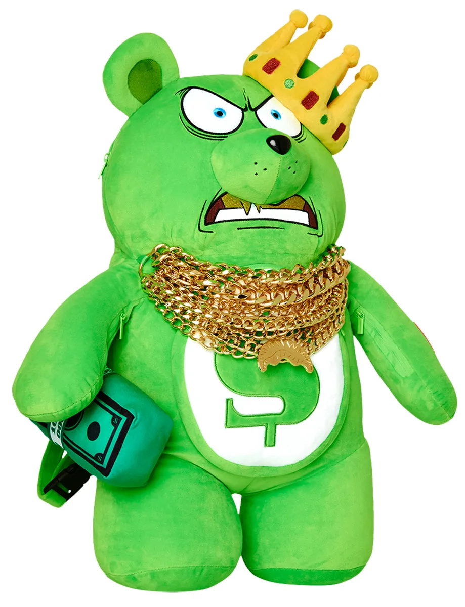 Sprayground Money Bear 12 Chainz Bear Backpack In Lime Green