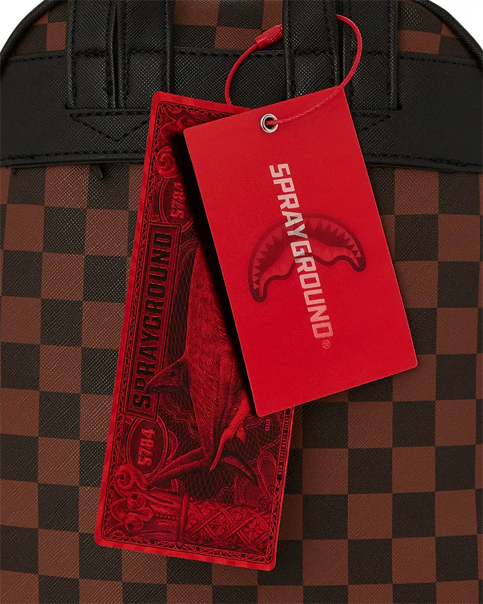 Sprayground Sharks In Paris Lenticular Backpack In Brown Check