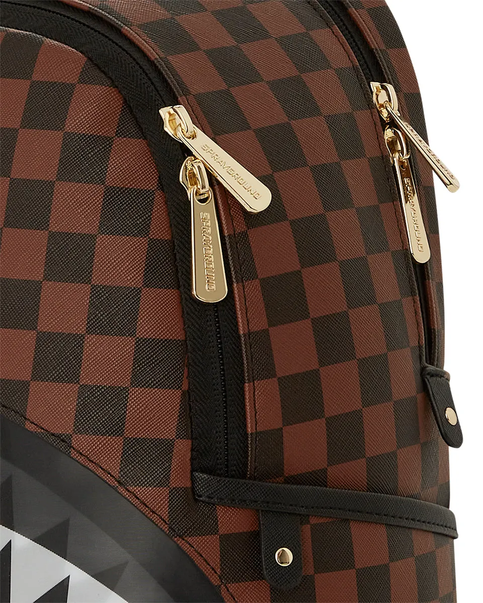 Sprayground Sharks In Paris Lenticular Backpack In Brown Check