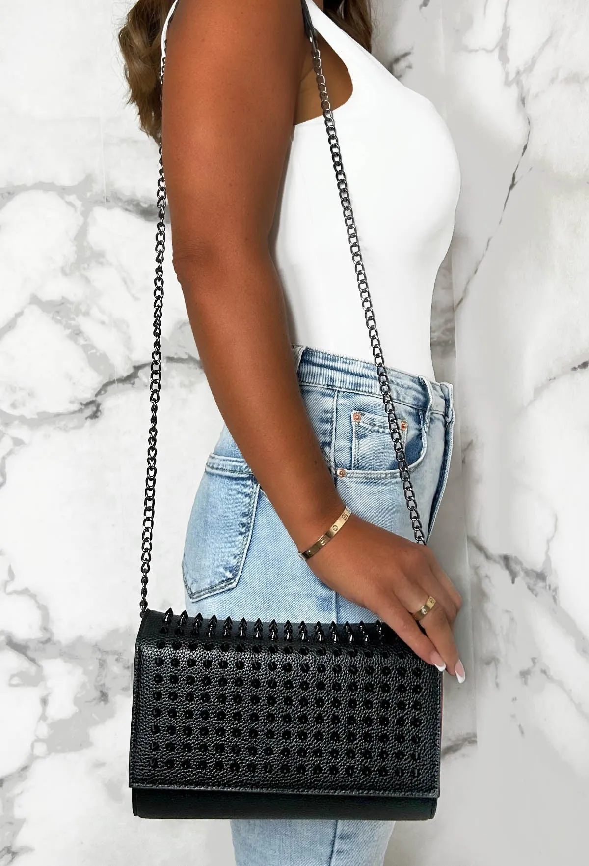 Studded Lover Black Studded Bag