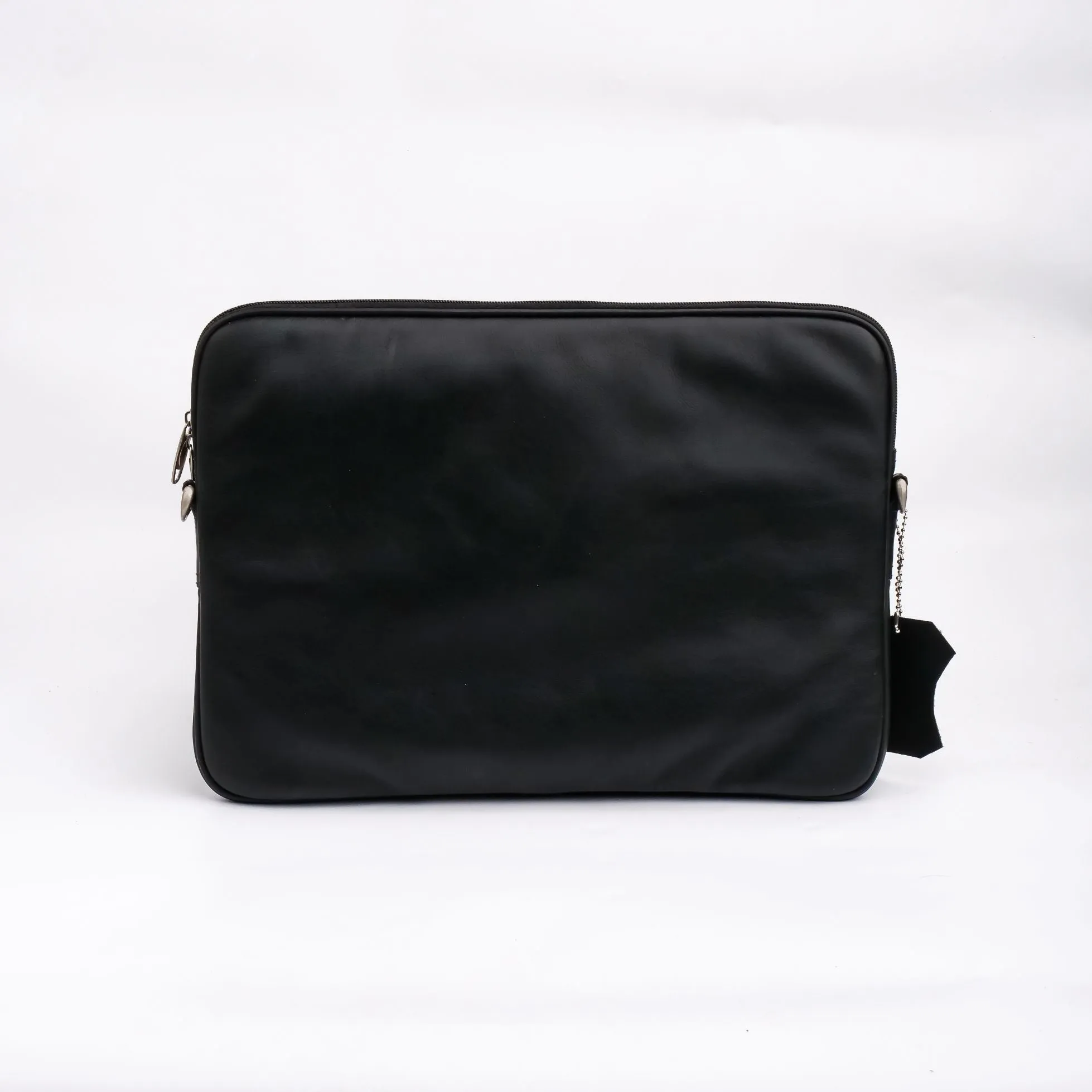 The Folio Sleek Slim Leather Laptop Bag-Black