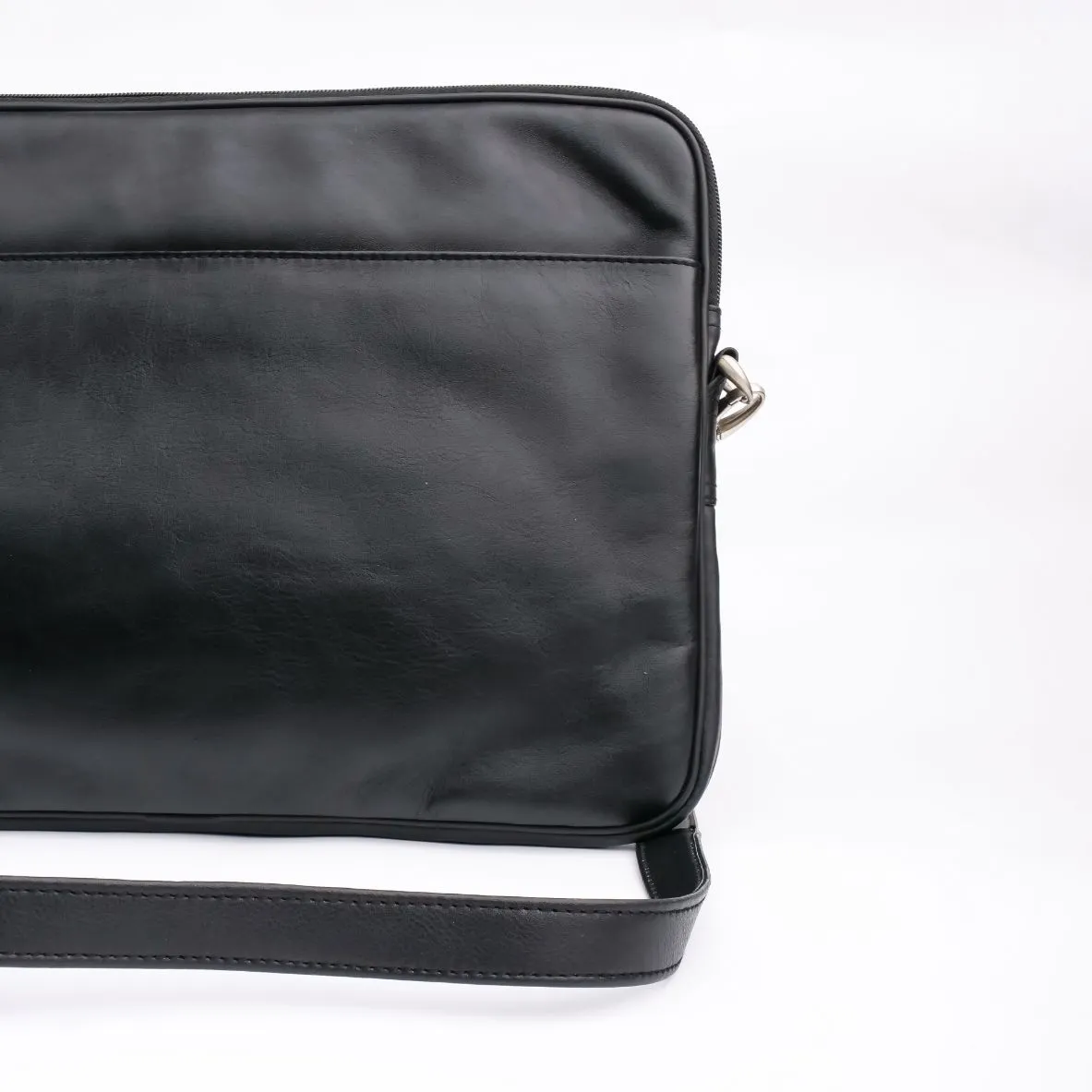 The Folio Sleek Slim Leather Laptop Bag-Black