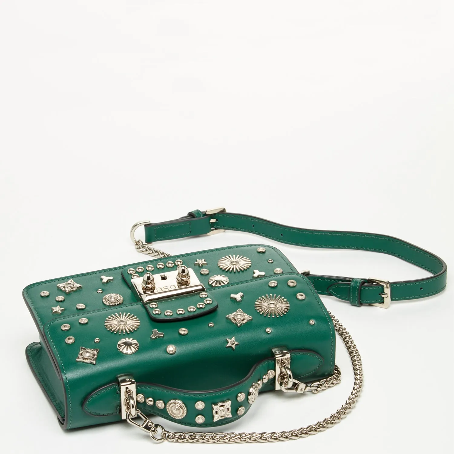 The Hollywood Studded Leather Crossbody Bag – Evergreen Color, Chic & Stylish Shoulder Bag