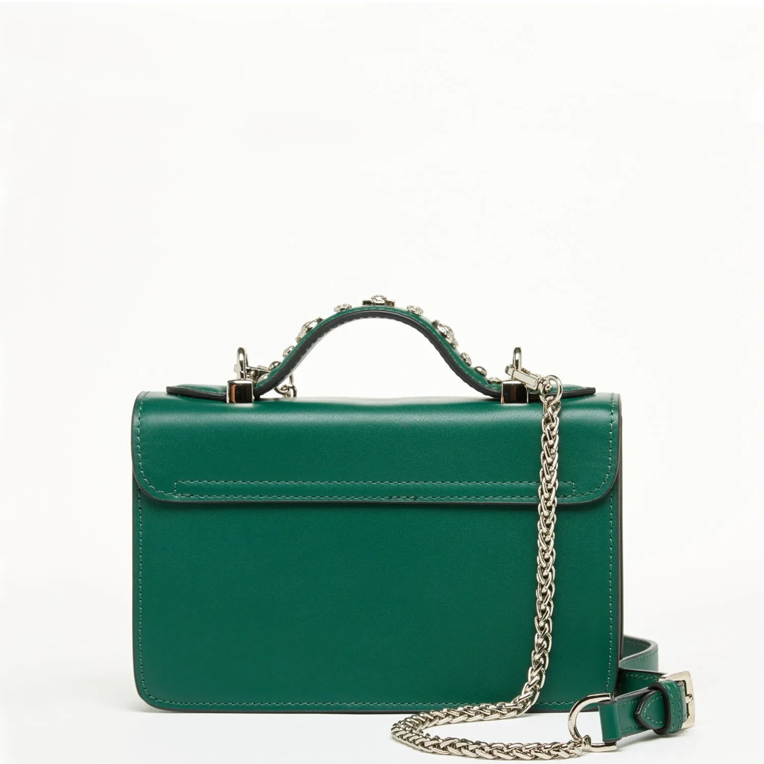 The Hollywood Studded Leather Crossbody Bag – Evergreen Color, Chic & Stylish Shoulder Bag