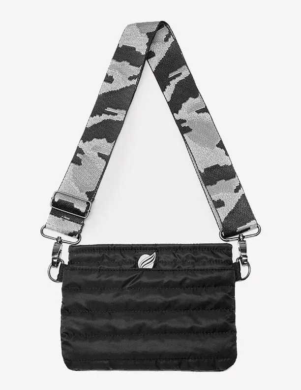 Think Royln - Bum Bag/Crossbody Black Noir with Camo Metallic Web