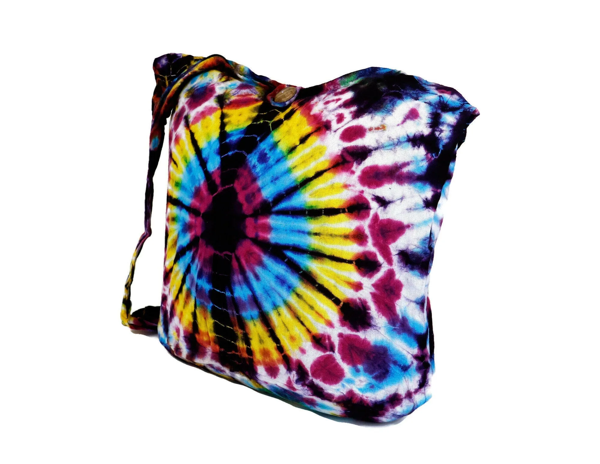 Tie Dye Bag Purse Hobo Crossbody Sling cotton Messenger Bags Top Zip Firework Colorful