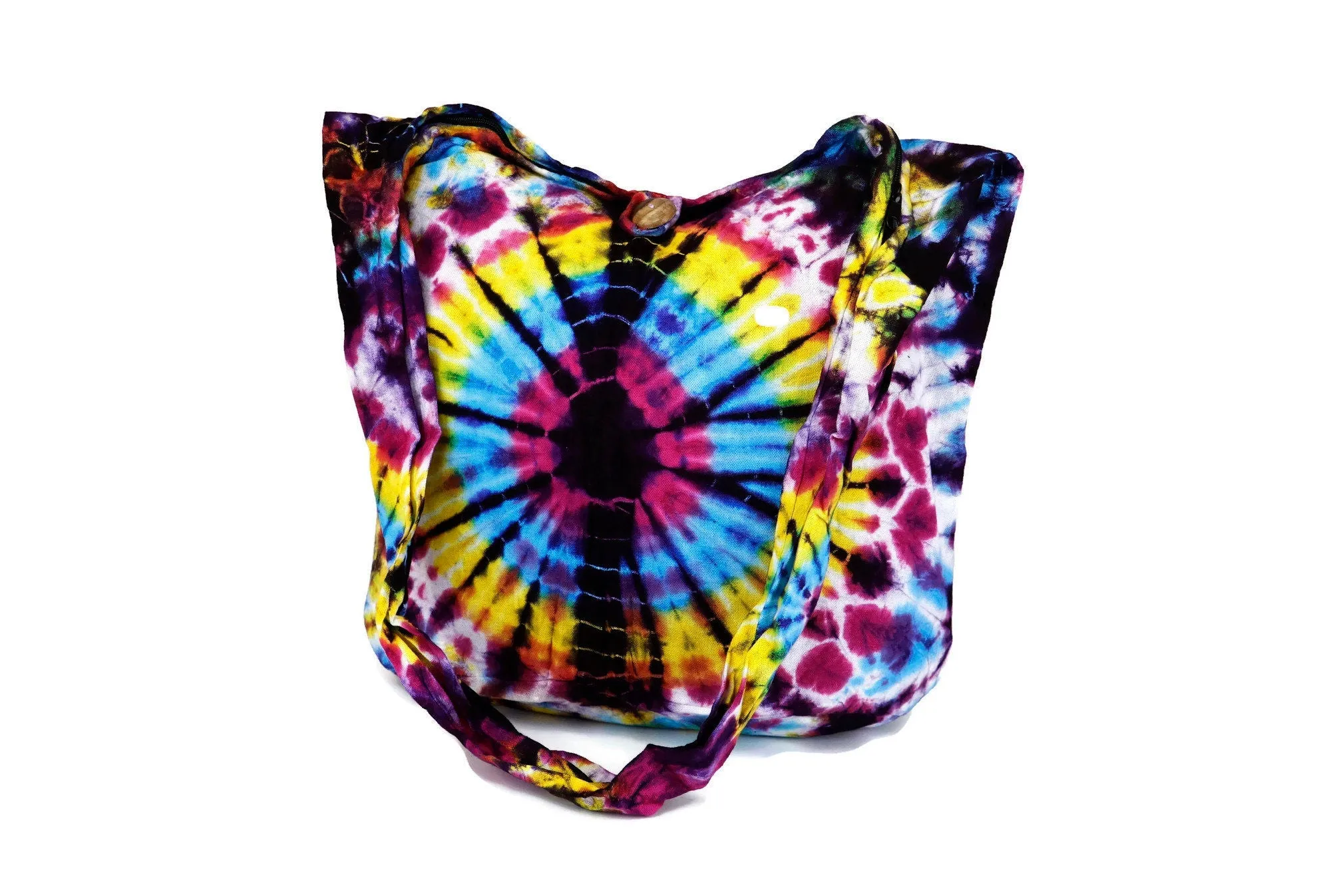 Tie Dye Bag Purse Hobo Crossbody Sling cotton Messenger Bags Top Zip Firework Colorful