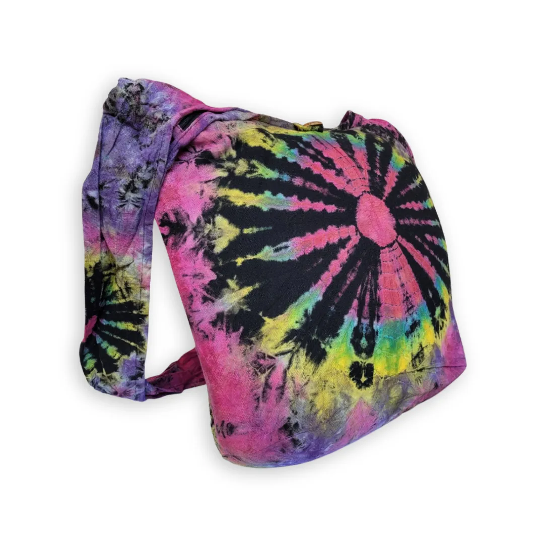 Tie Dye Bag Purse Hobo Crossbody Sling cotton Messenger Bags Top Zip Firework Colorful