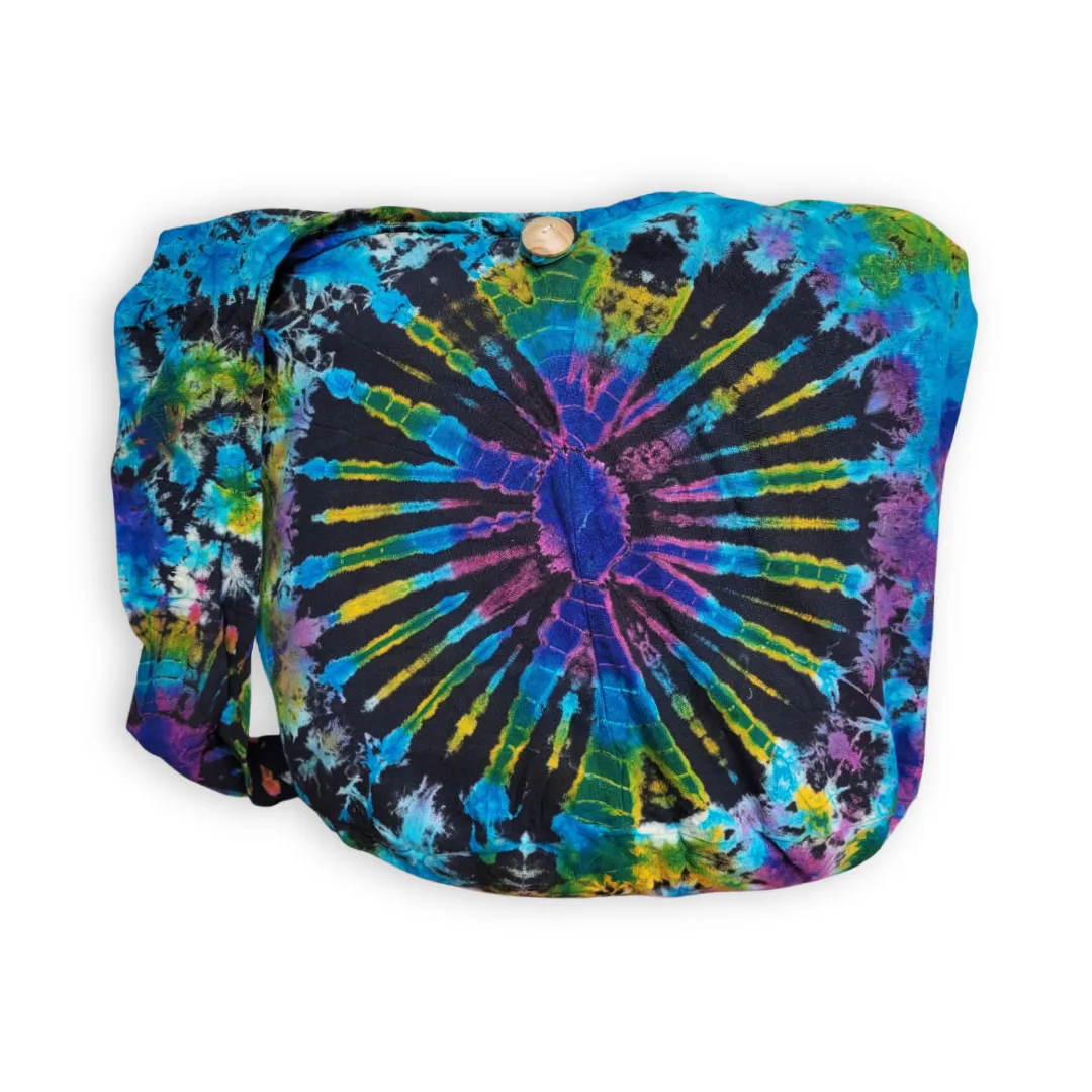 Tie Dye Bag Purse Hobo Crossbody Sling cotton Messenger Bags Top Zip Firework Colorful