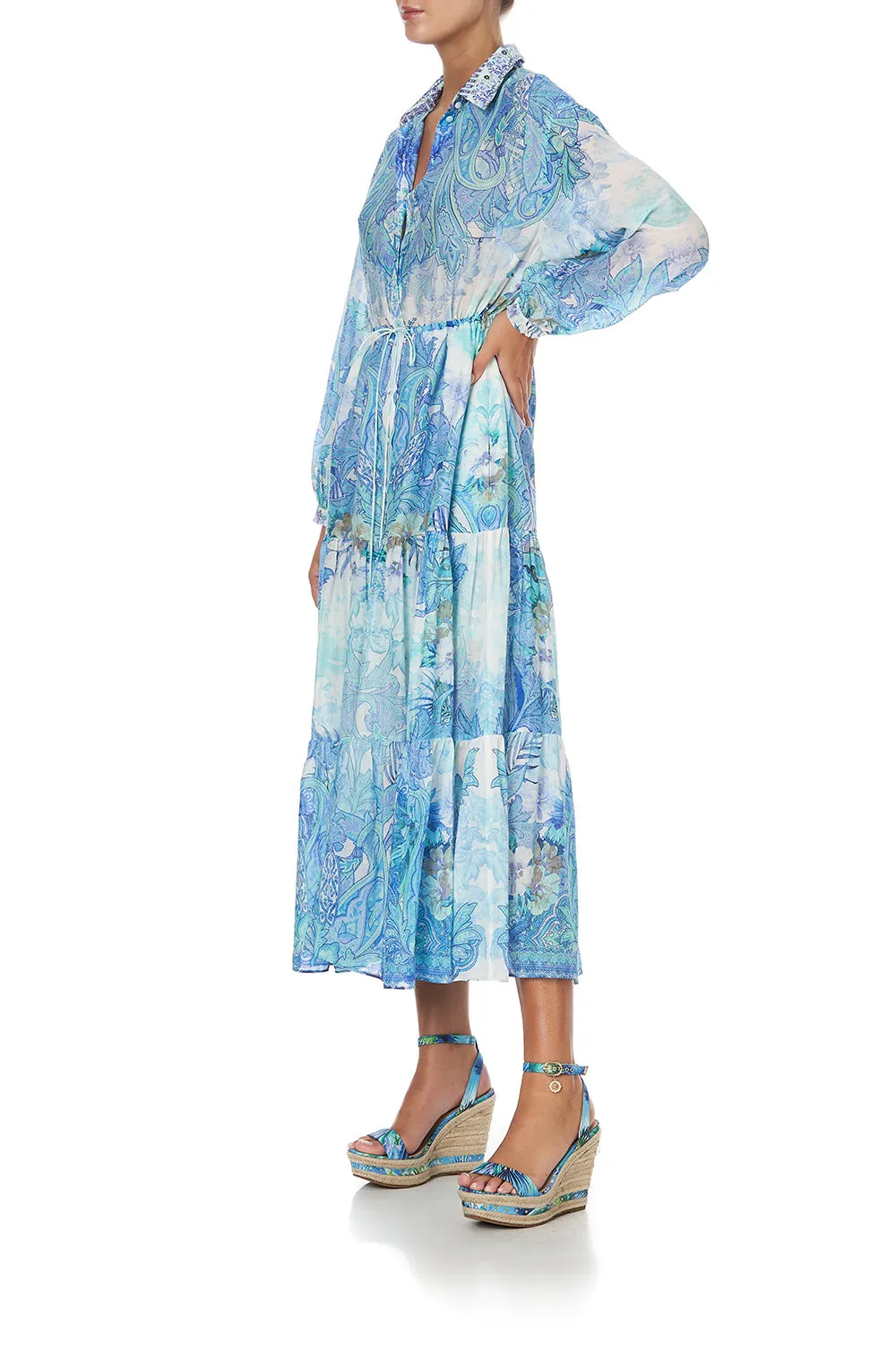 TIERED LONG SHIRT DRESS CALI DREAMING