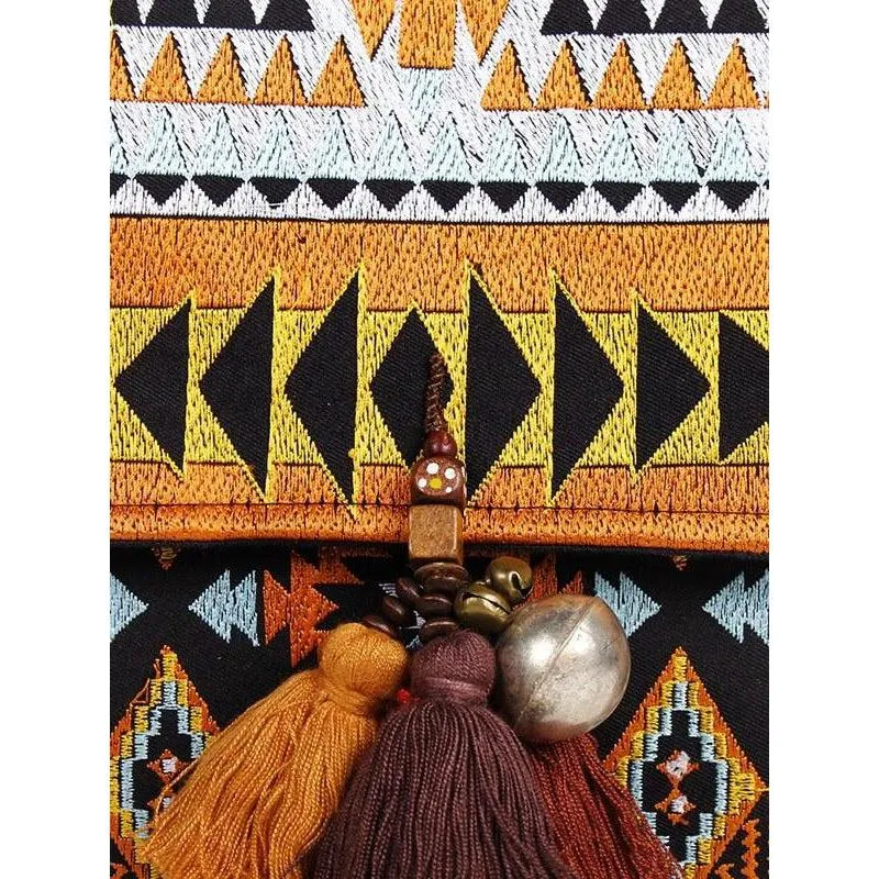 Tribal Clutch with Tassels & Bells - Thailand