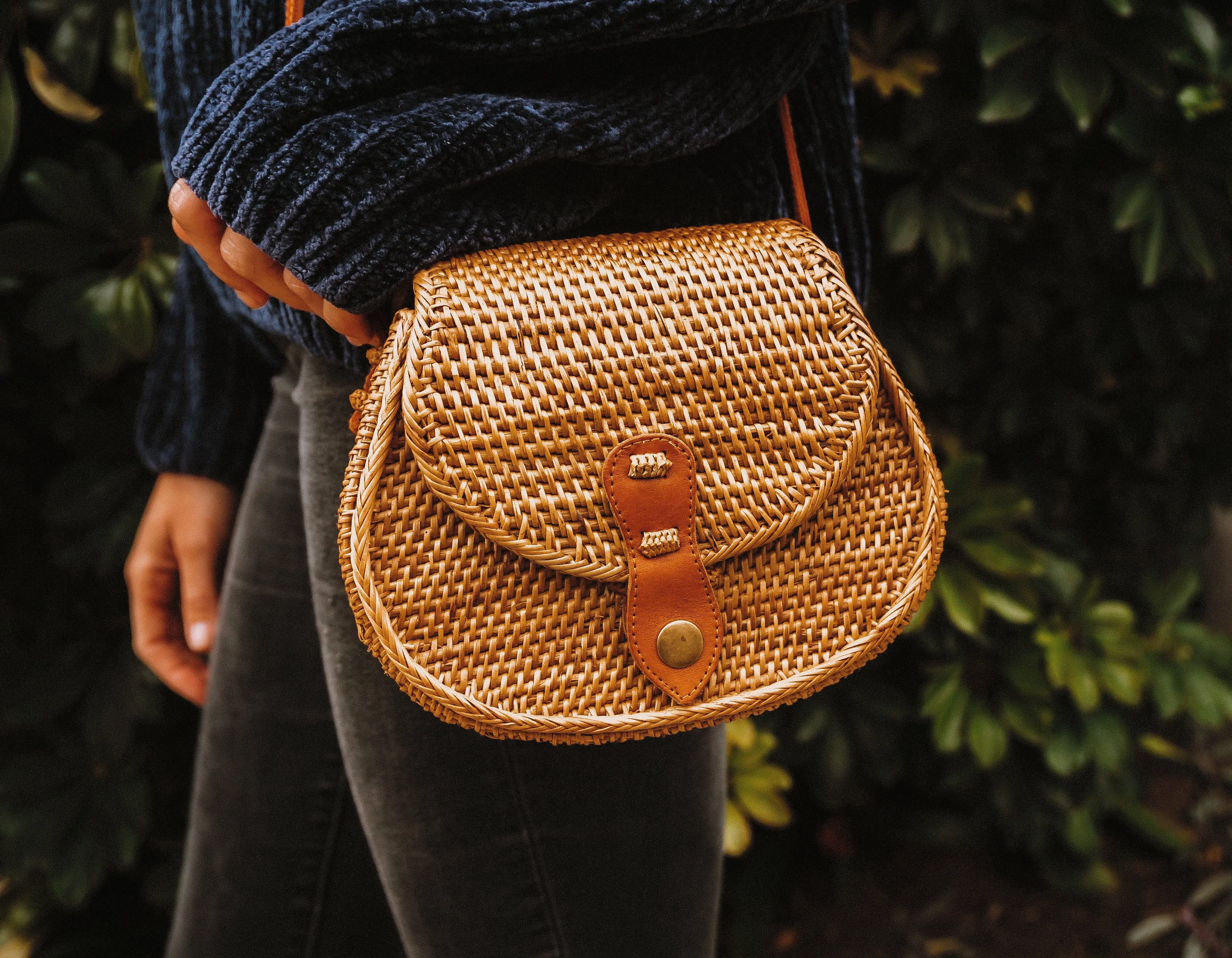 Vegan Berawa Rattan Bag