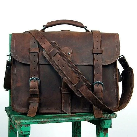 Vintage Crazy horse Genuine Leather Duffle Bag