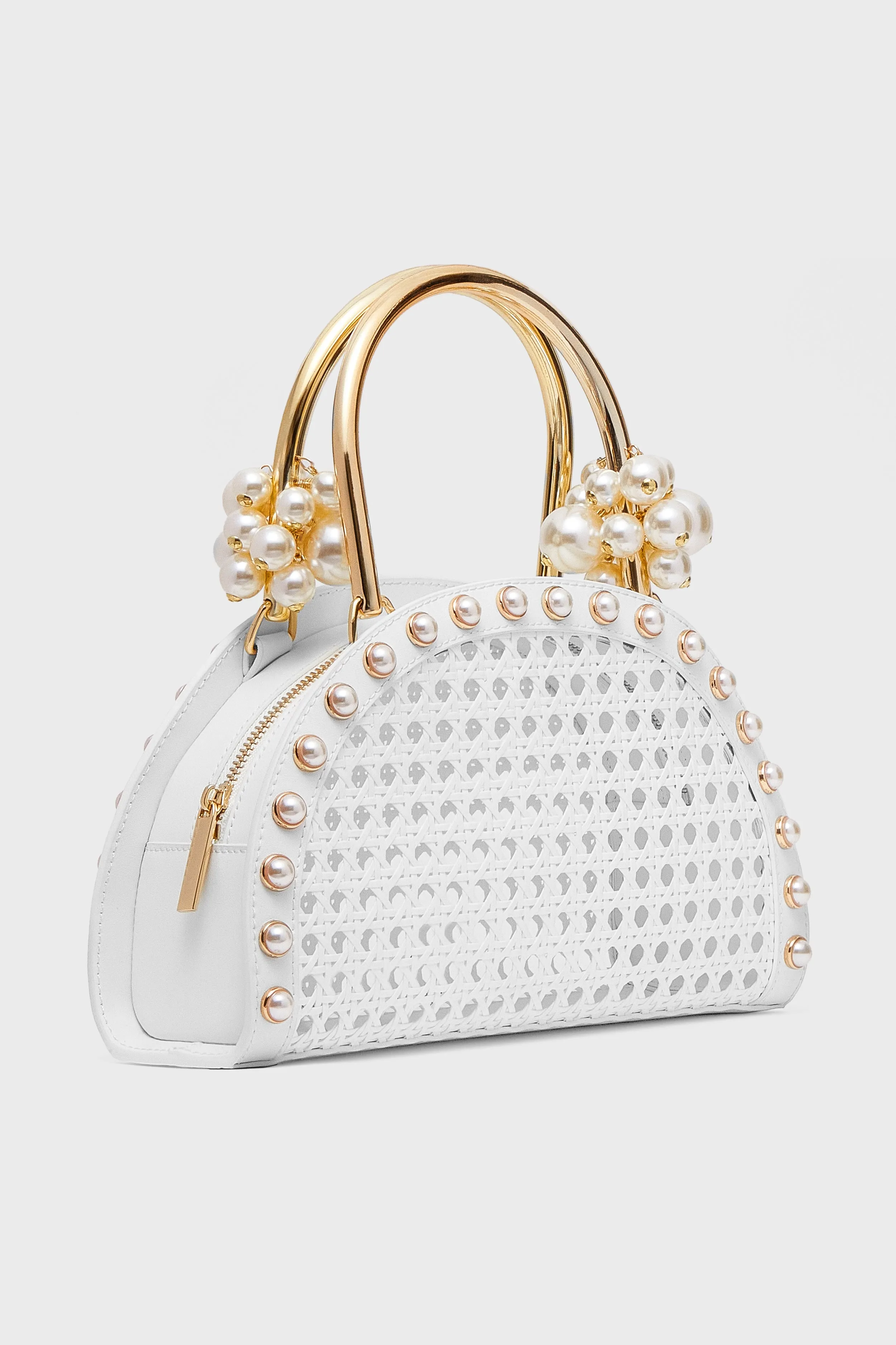 White Ellie Pearl Satchel