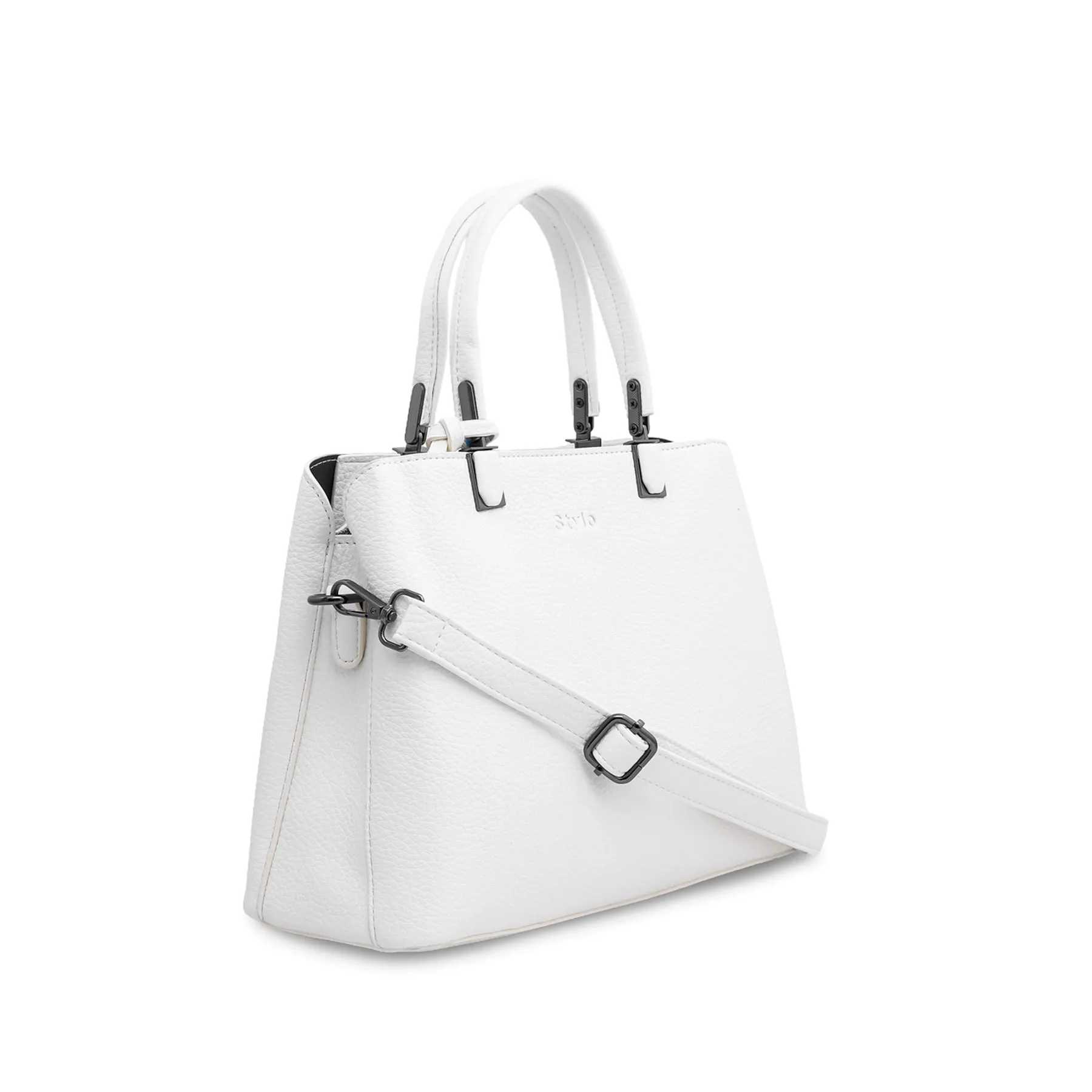 White Formal Hand Bag P35959