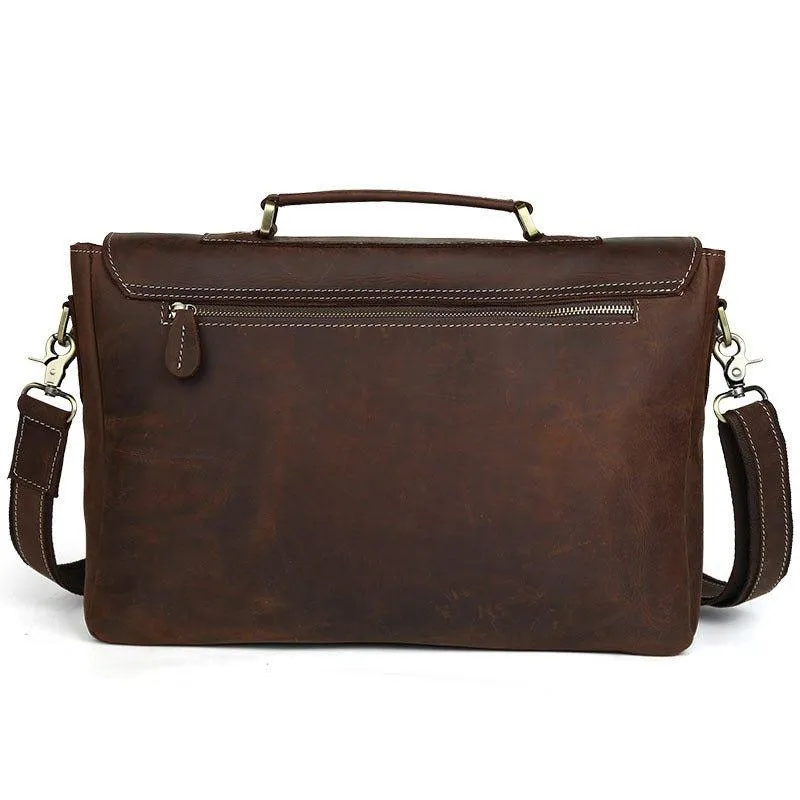 Woosir 14 Inches Genuine Leather Messenger Bag