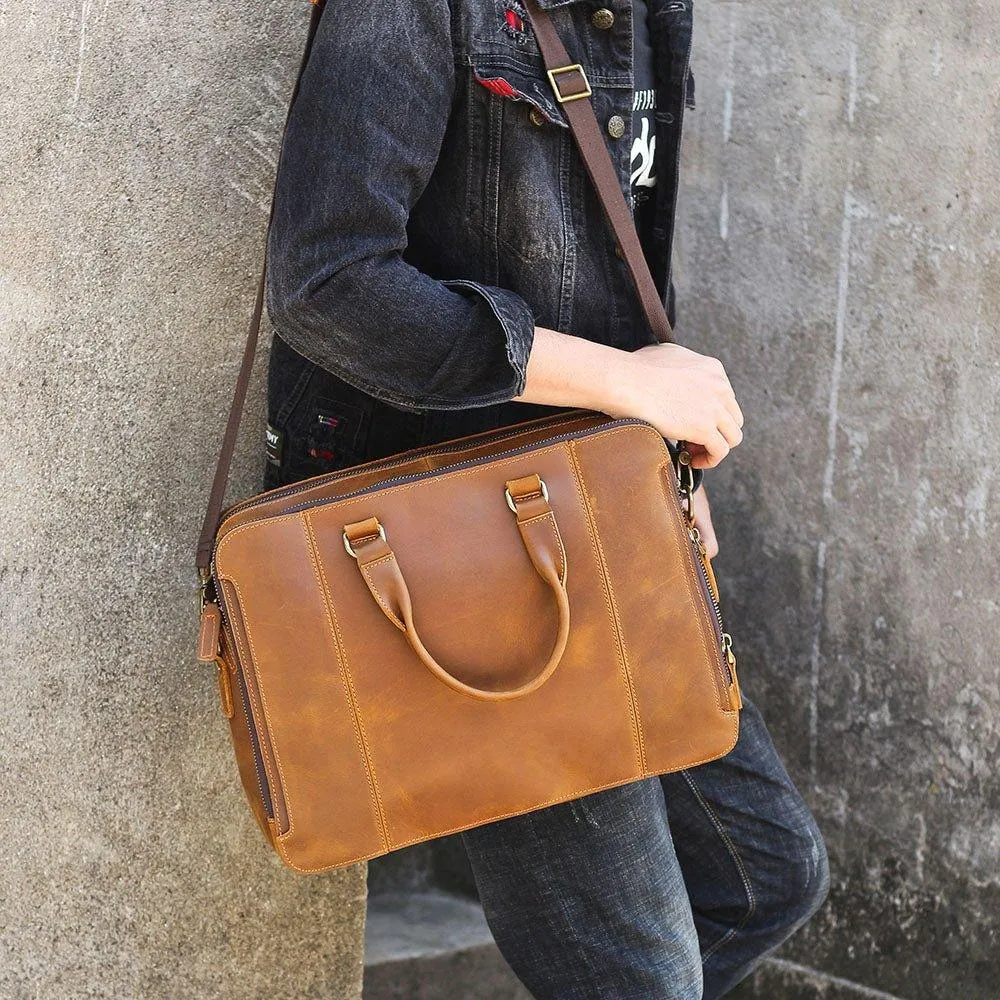 Woosir Business Leather Briefcase for Men