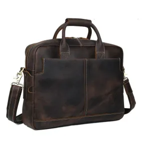 Woosir Leather Briefcase for Men 16 Inches Laptop Bag