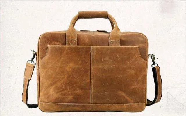 Woosir Leather Briefcase for Men 16 Inches Laptop Bag