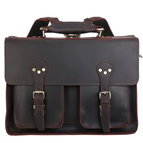 Woosir Leather Computer Briefcase Backpack Convertible