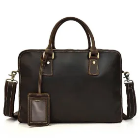 Woosir Leather Laptop Satchel Mens for 14" Laptop