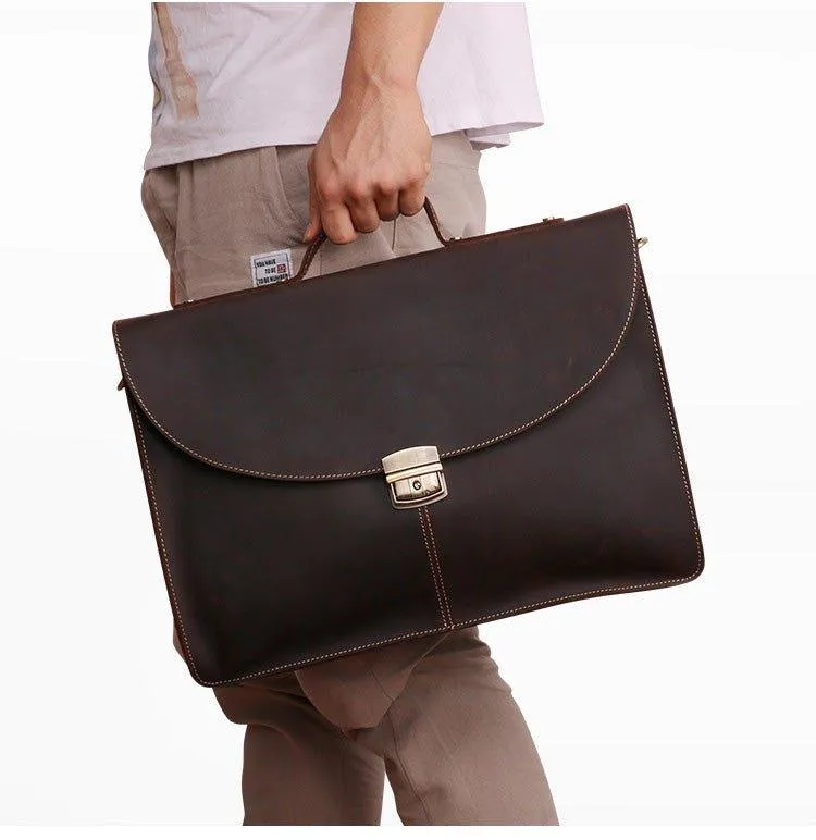 Woosir Men's Bags for Work Genuine Leather with Lock