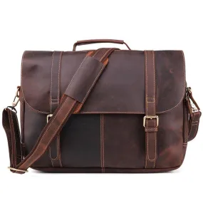 Woosir Mens Leather Laptop Messenger Bag