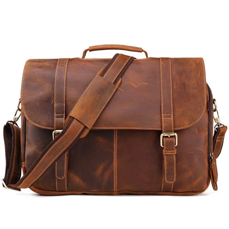 Woosir Mens Leather Laptop Messenger Bag