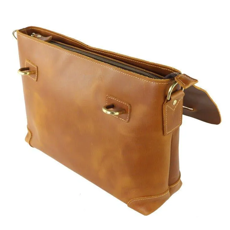 Woosir Mens Vintage Leather Messenger Bag for 14" Laptop