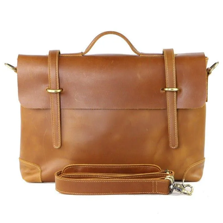 Woosir Mens Vintage Leather Messenger Bag for 14" Laptop