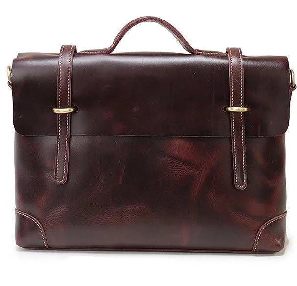 Woosir Mens Vintage Leather Messenger Bag for 14" Laptop