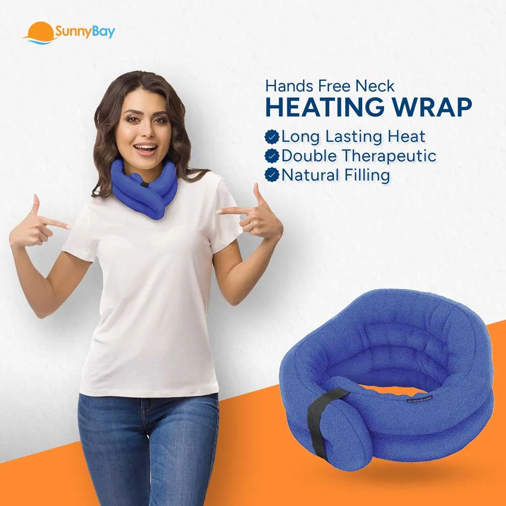 XL Hands-free Microwavable Neck Heating Wrap, Sky Blue