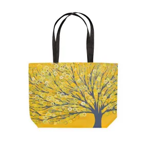 Yellow & Grey Tree Canvas Tote