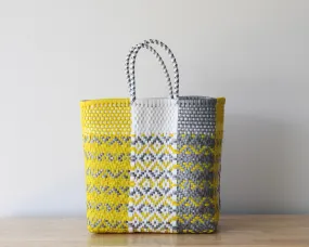 Yellow, White & Silver Tote Bag by MexiMexi