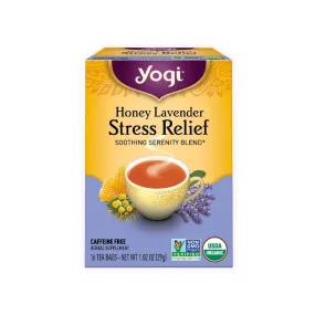 YOGI TEA Herbal Tea Bags Honey Lavender Stress Relief 16 Tea Bags 1 Pack