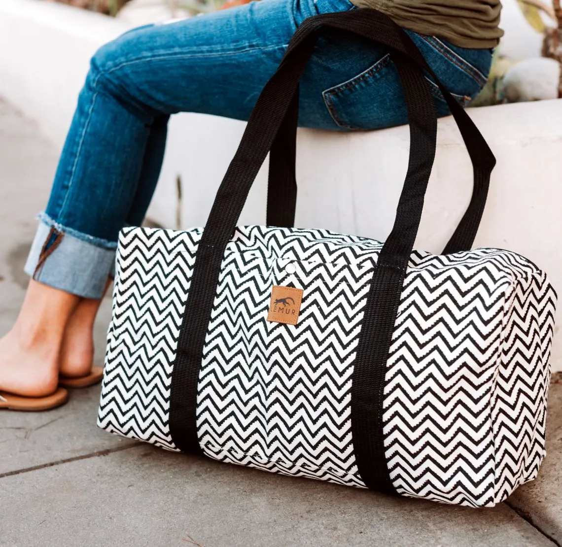 Zig Zag Canvas Duffle Bag